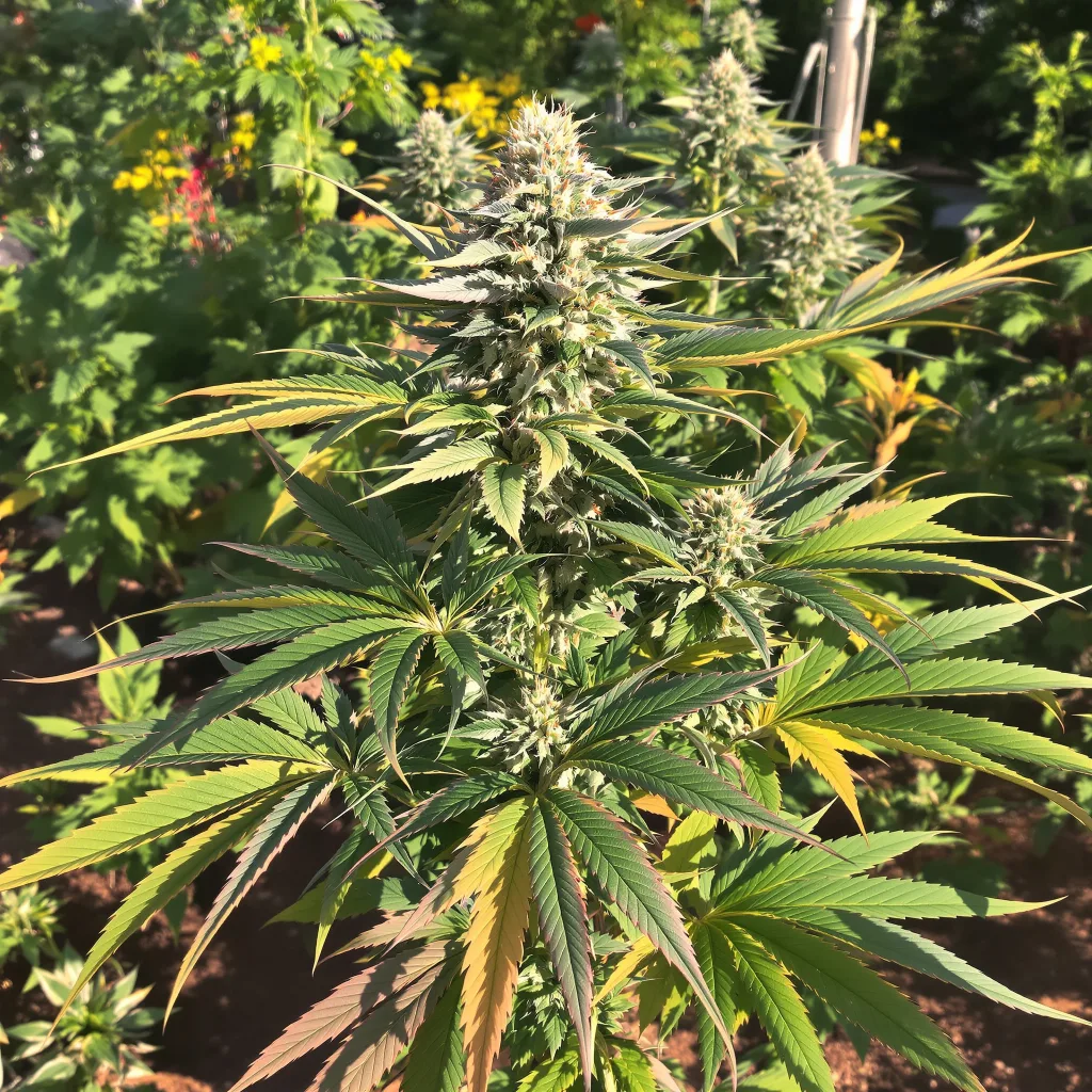 Jedi Kush 64% indica / 36% sativa flower with visible trichomes