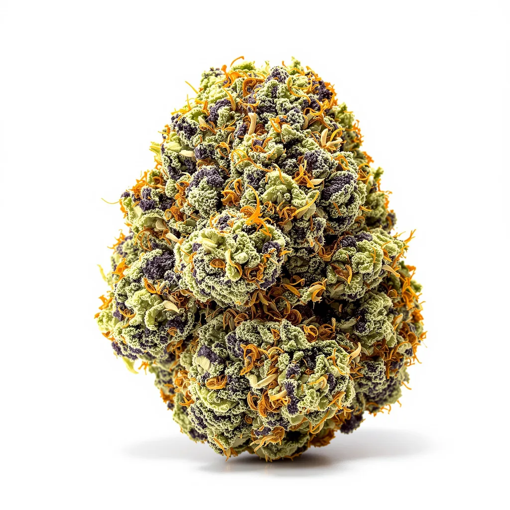 Jedi Kush 64% indica / 36% sativa flower with visible trichomes