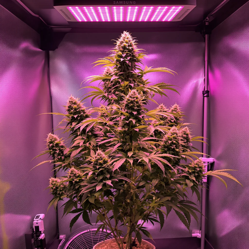 Juicy Fruit cannabis plant in flowering stage — Short feminised