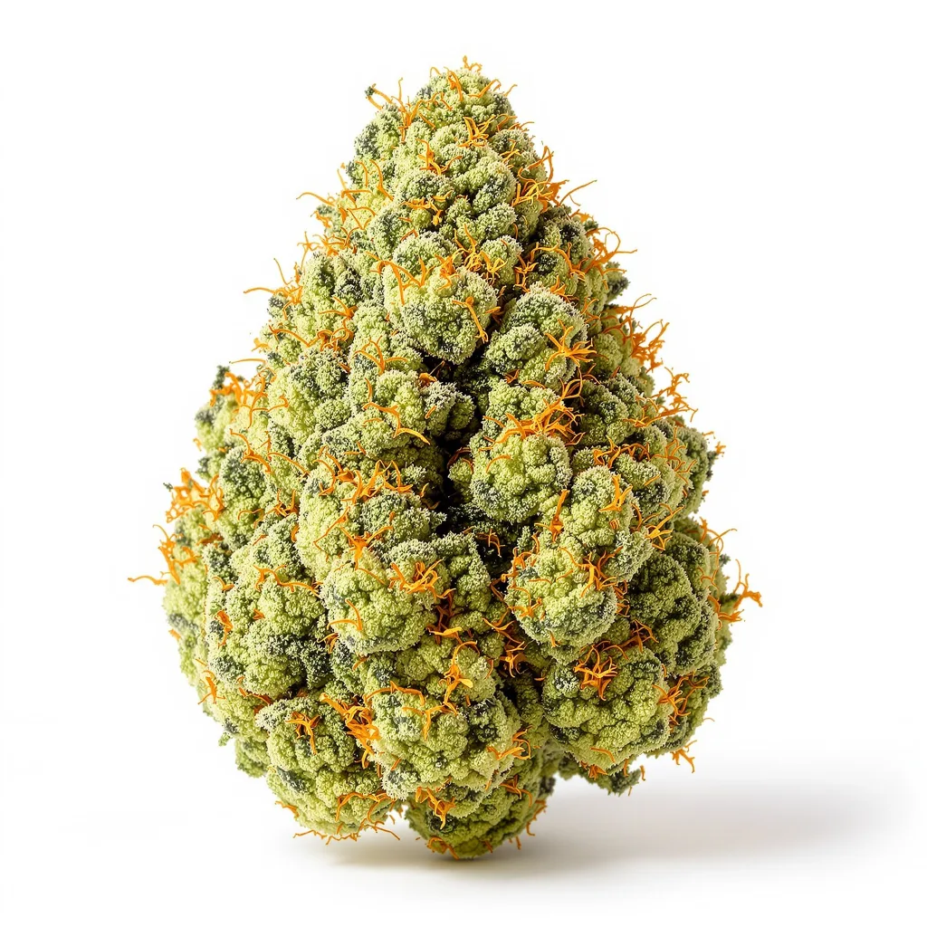 Jungle Juice 7% indica / 93% sativa flower with visible trichomes