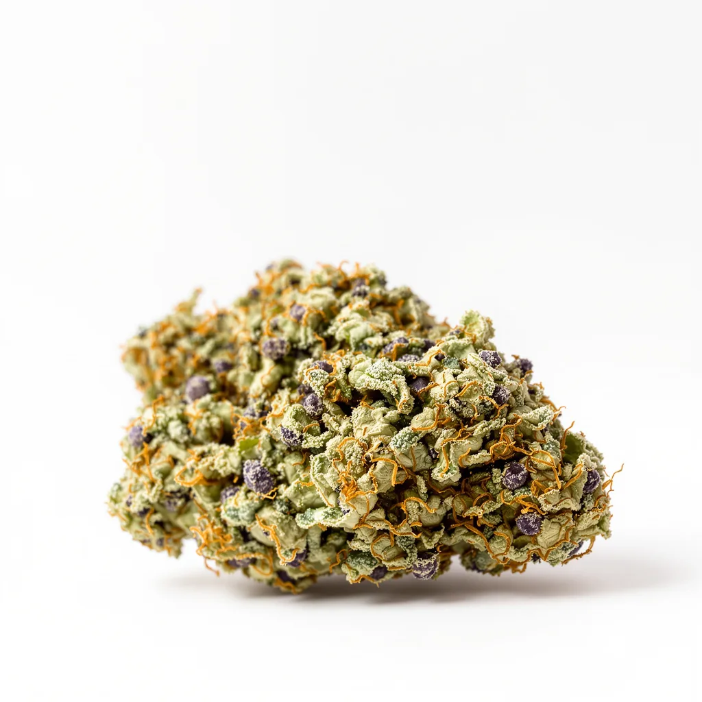 Jungle Lava 63% indica / 37% sativa flower with visible trichomes