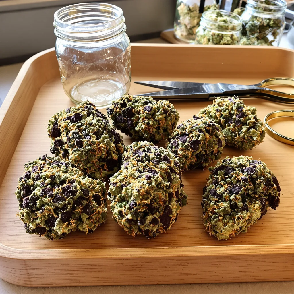 Jupiter OG 75% indica / 25% sativa flower with visible trichomes