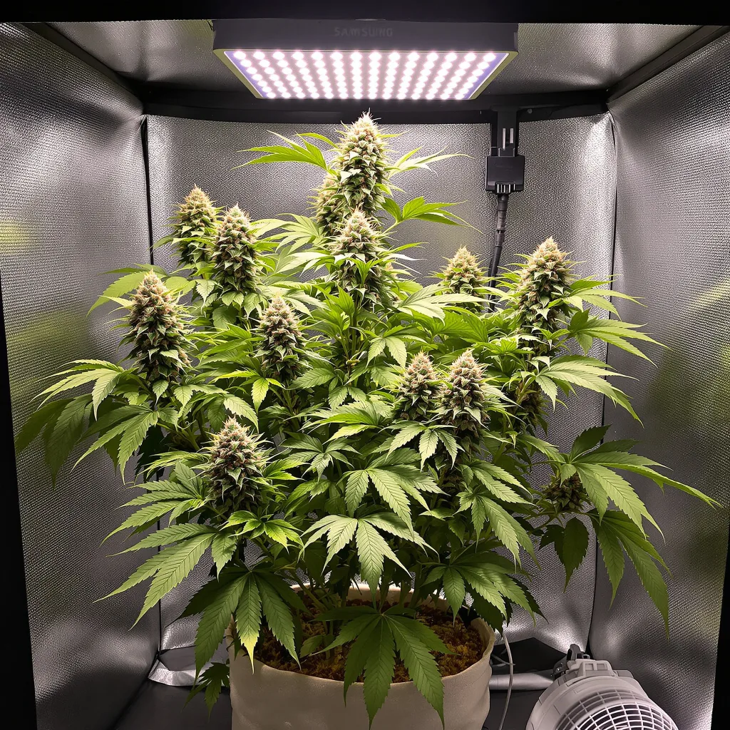 Khalifa Kush cannabis plant in flowering stage — Up to 100 cm feminised