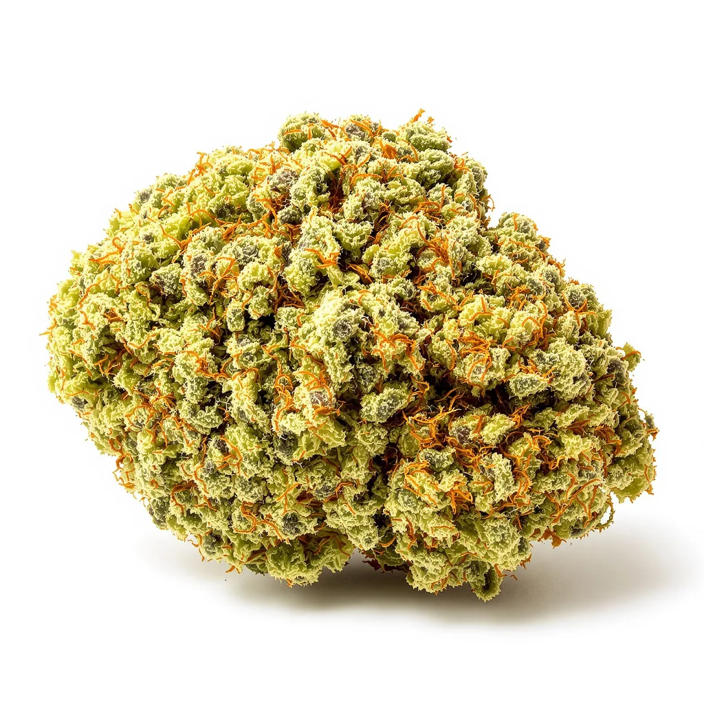 Kilimanjaro 30% indica / 70% sativa flower with visible trichomes
