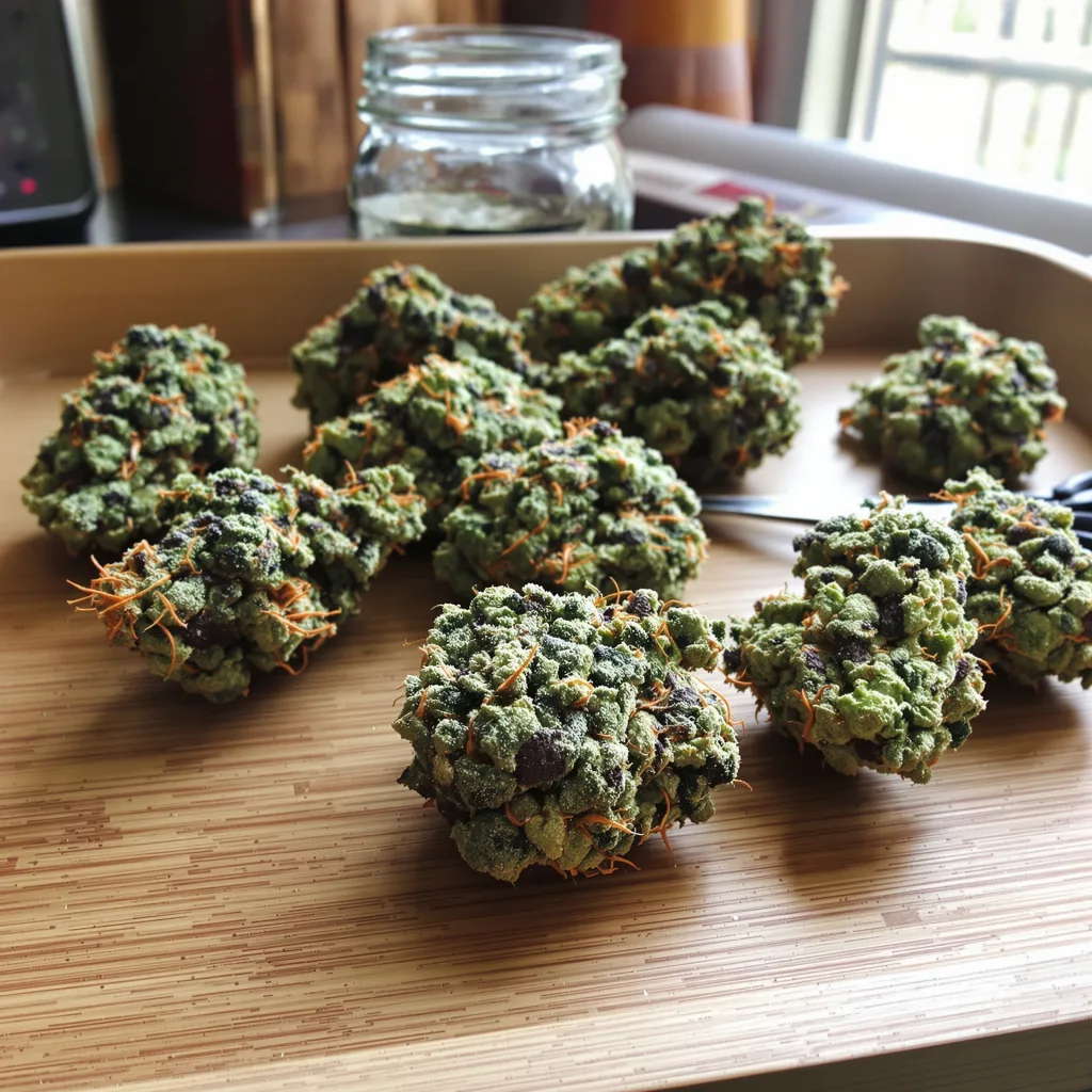 Killer Queen 44% indica / 56% sativa flower with visible trichomes