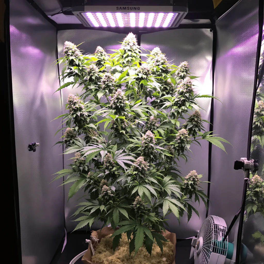 Killer Queen cannabis plant in flowering stage — Short autoflower