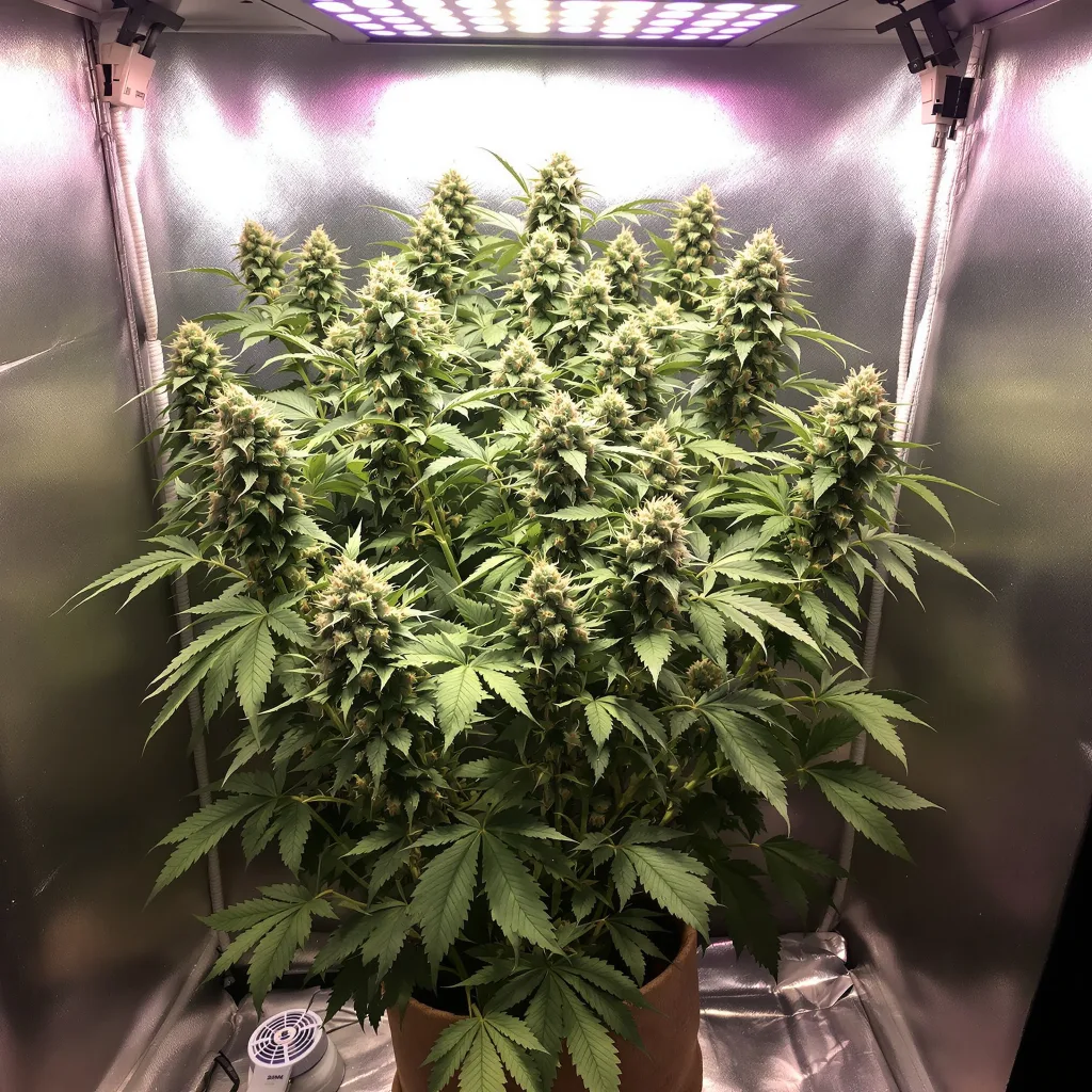 Kobain Kush cannabis plant in flowering stage — 90-120 cm. Medium feminised