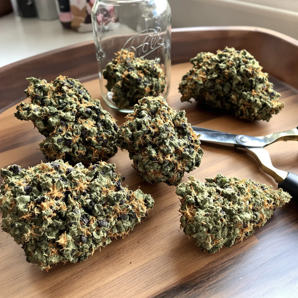 Kryptonite 78% indica / 22% sativa flower with visible trichomes