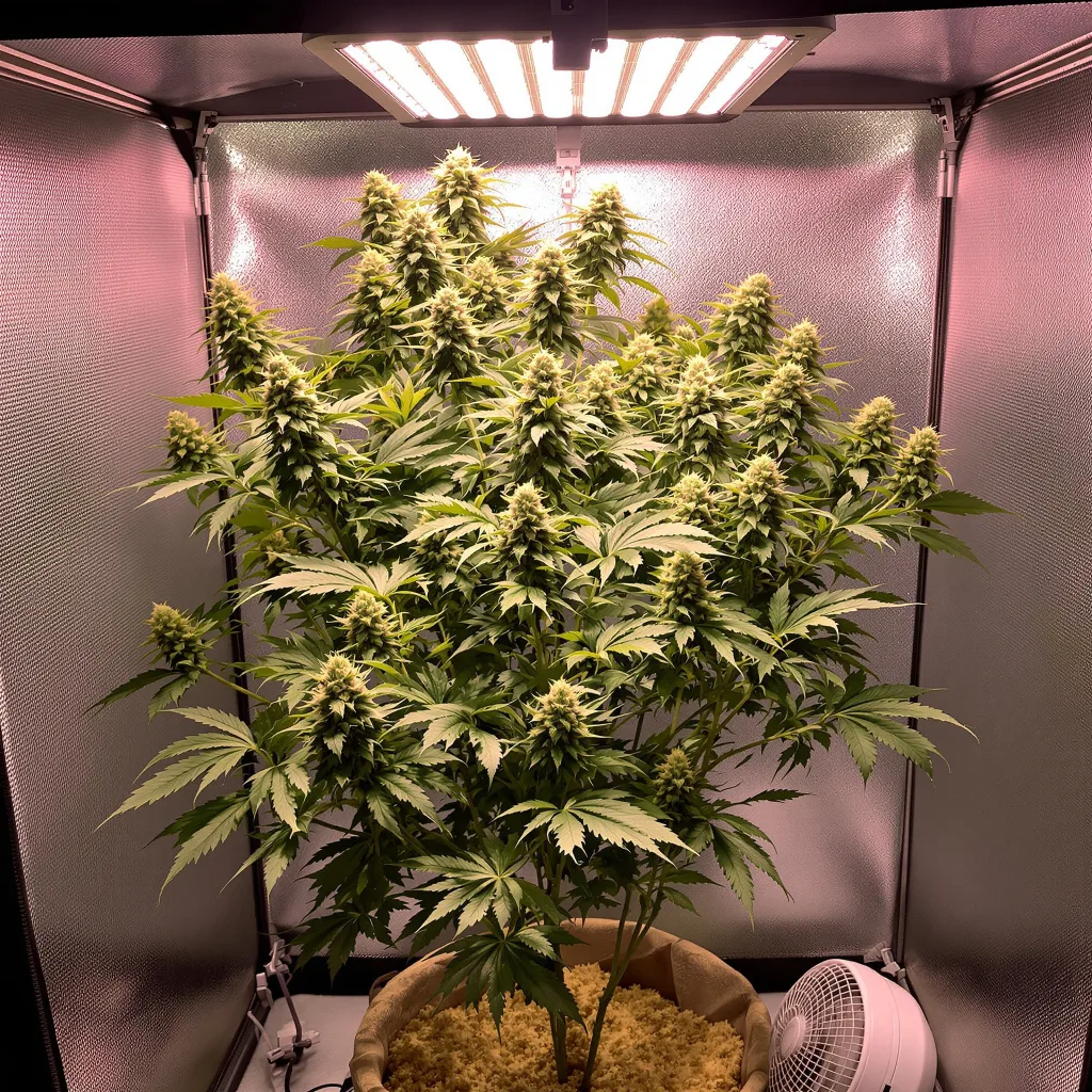 LA OG cannabis plant in flowering stage — Short feminised