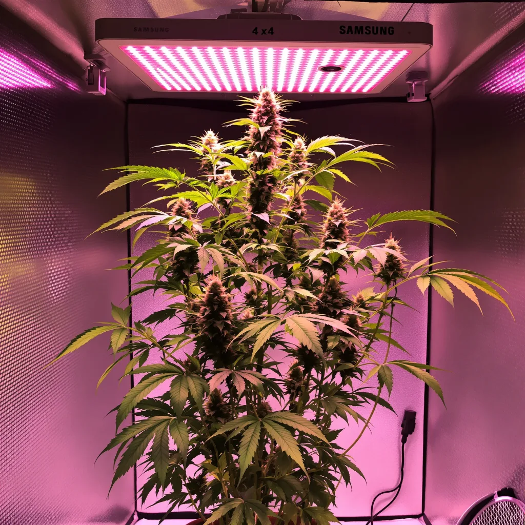 Lambo cannabis plant in flowering stage — 90–180 cm feminised