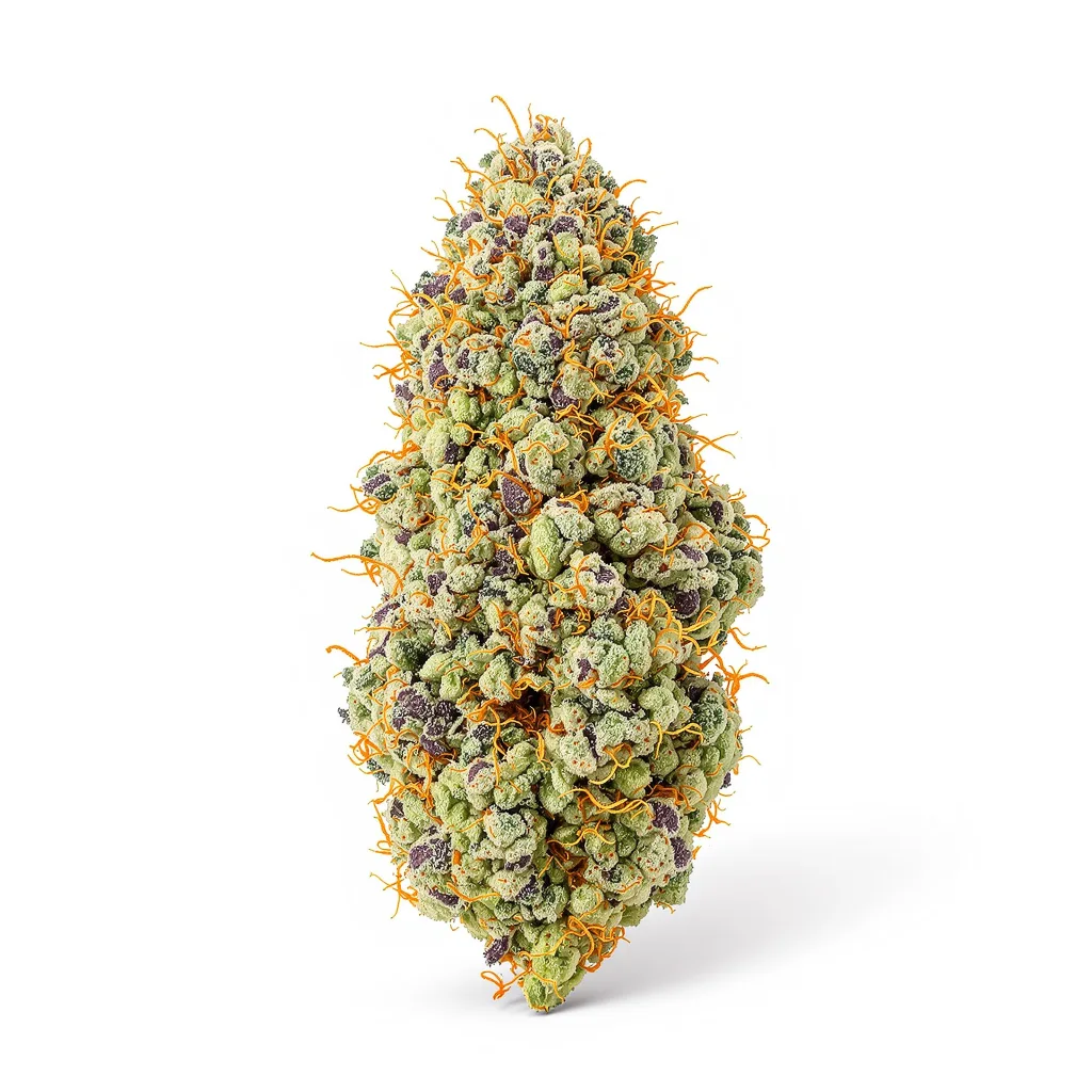 Lamborghini 48% indica / 52% sativa flower with visible trichomes