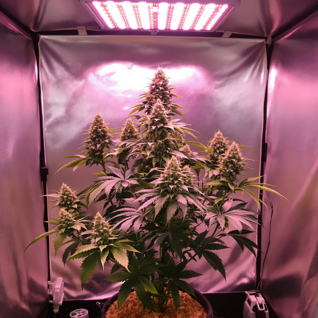Lee Roy cannabis plant in flowering stage — 80–120 cm feminised