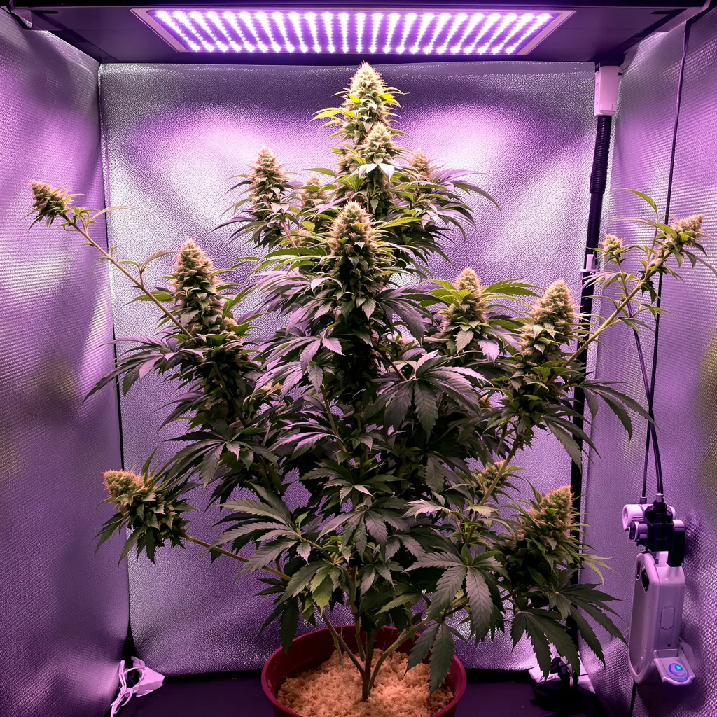 Lemon OG Kush cannabis plant in flowering stage — Short autoflower