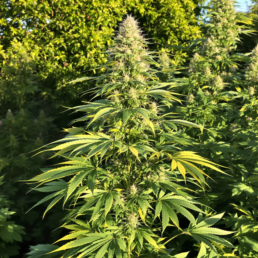 Love Potion #1 30% indica / 70% sativa flower with visible trichomes
