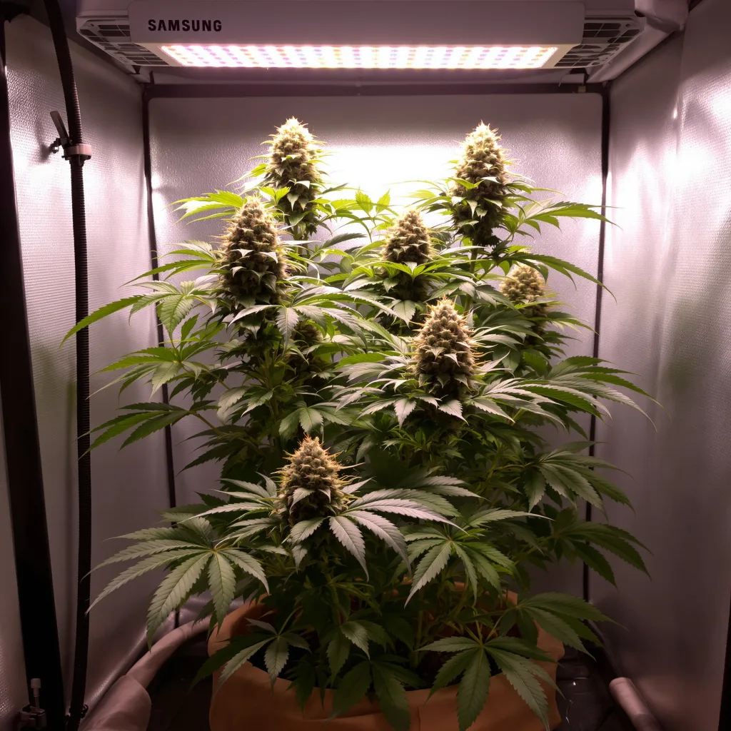 Majestic 12 cannabis plant in flowering stage — 90-120 cm. Medium feminised