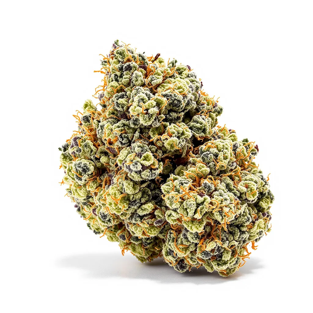 Mandala #1 52% indica / 48% sativa flower with visible trichomes