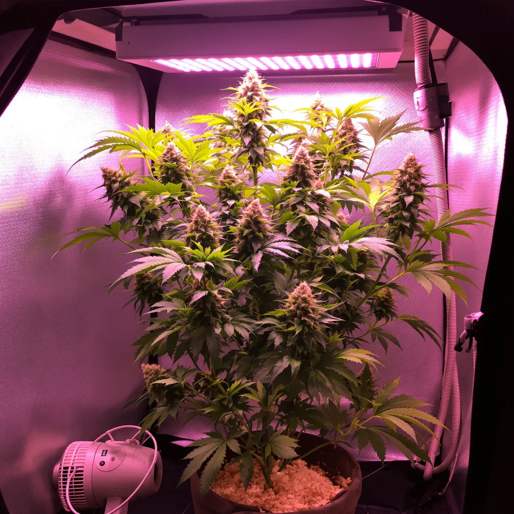 Mango Crack cannabis plant in flowering stage — 110–150 cm feminised