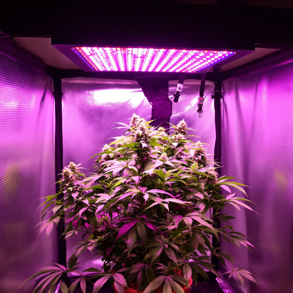 Mango Kush cannabis plant in flowering stage — compact autoflower