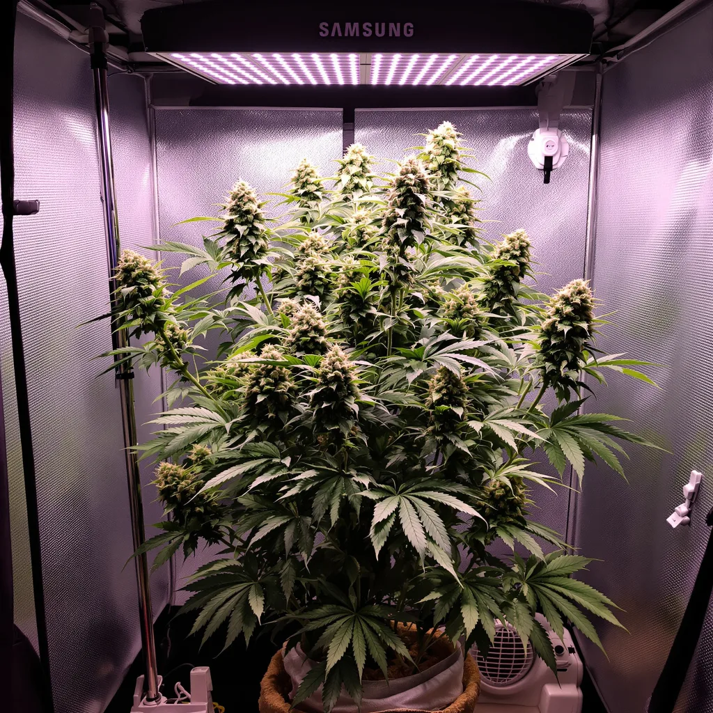 Manitoba Poison cannabis plant in flowering stage — 90-120 cm. Medium feminised