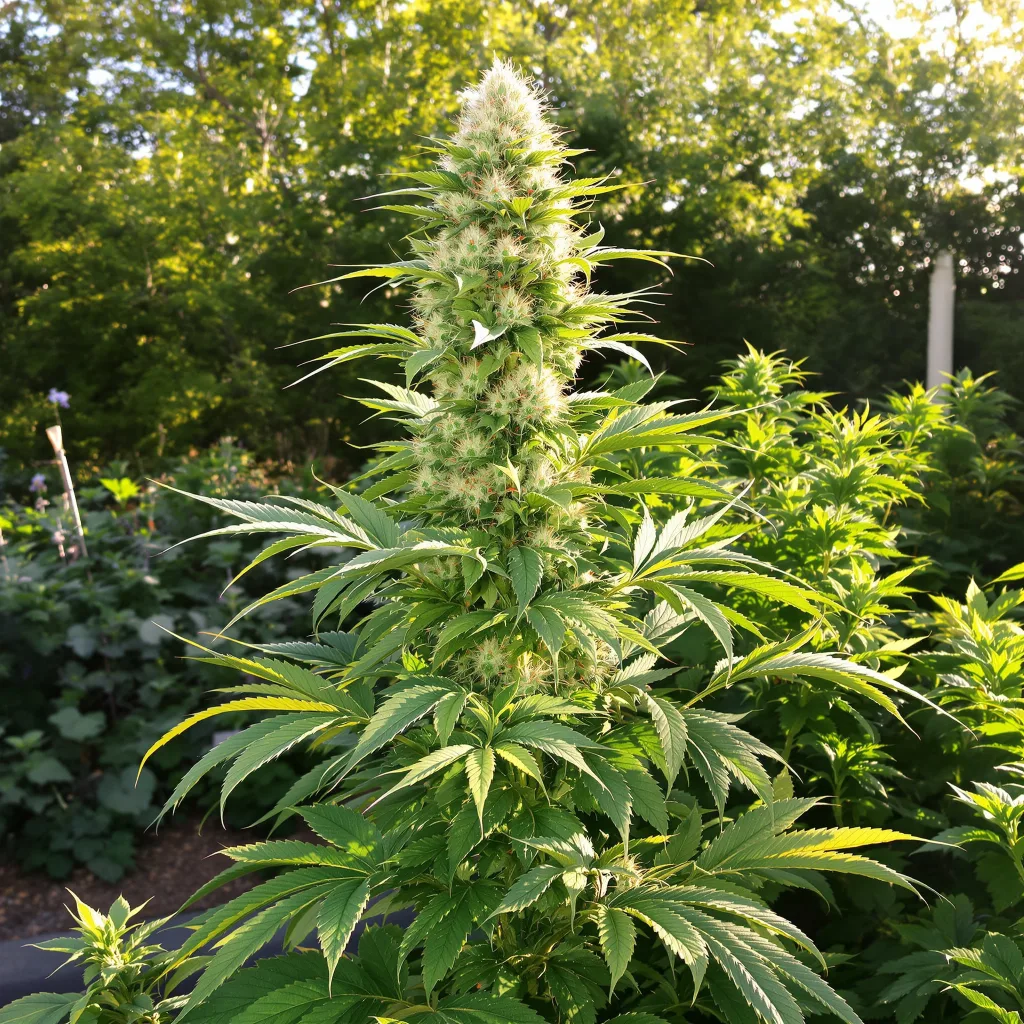 Master Bubba 44% indica / 56% sativa flower with visible trichomes