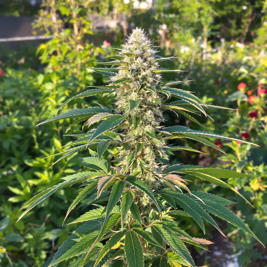 Master Bubba 44% indica / 56% sativa flower with visible trichomes