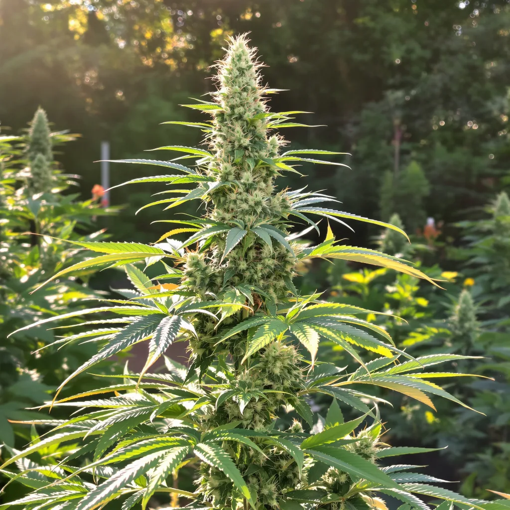 Master Jedi 44% indica / 56% sativa flower with visible trichomes