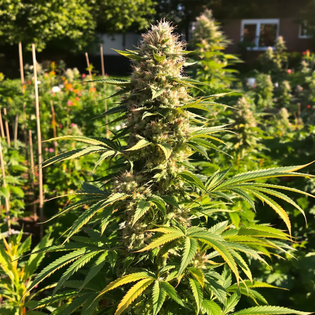 Master Yoda 44% indica / 56% sativa flower with visible trichomes