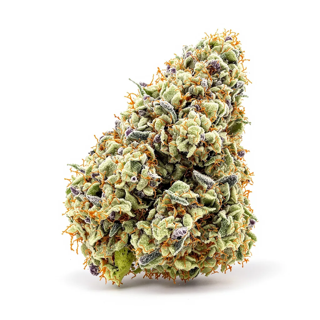 Maui Haole 55% indica / 45% sativa flower with visible trichomes