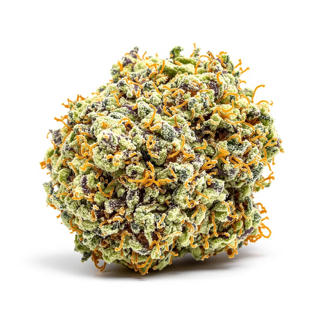 Maui Pineapple Chunk 41% indica / 59% sativa flower with visible trichomes