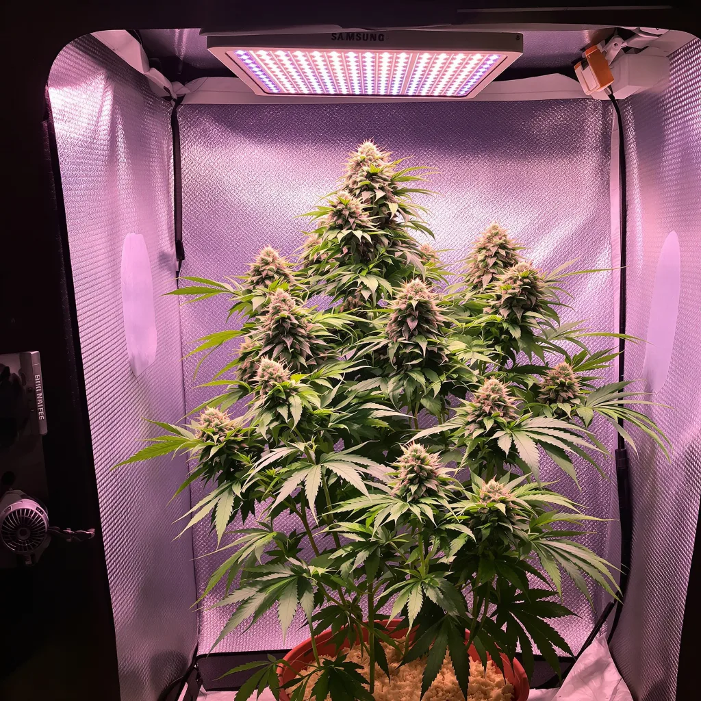 Mendo Breath cannabis plant in flowering stage — Short autoflower