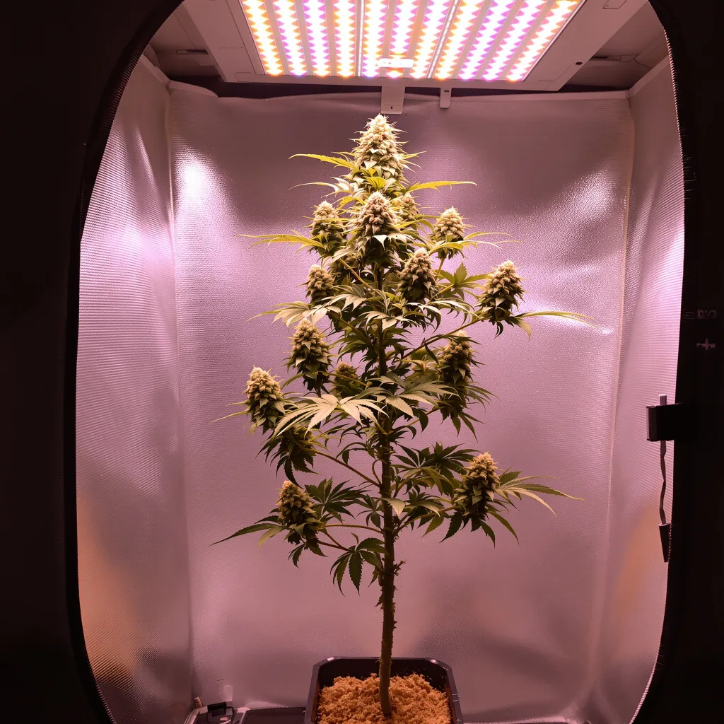 Mendocino Purps cannabis plant in flowering stage — Medium feminised