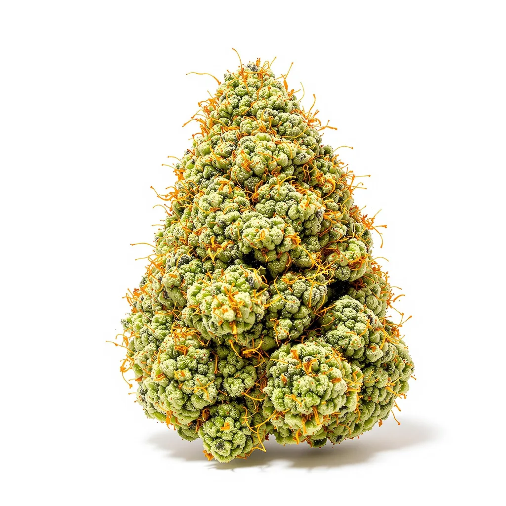 Mexican Haze 15% indica / 85% sativa flower with visible trichomes