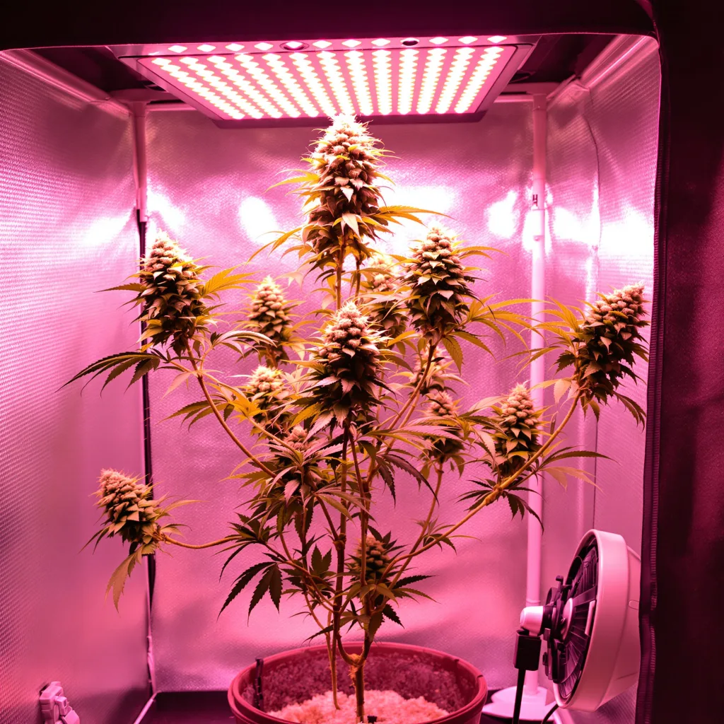 Midnight cannabis plant in flowering stage — tall autoflower