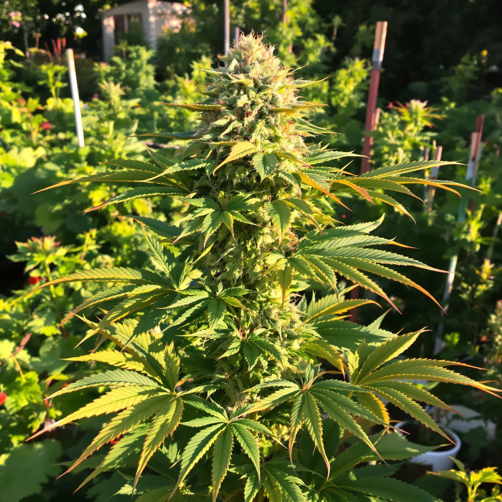 Mimosa 58% indica / 42% sativa flower with visible trichomes