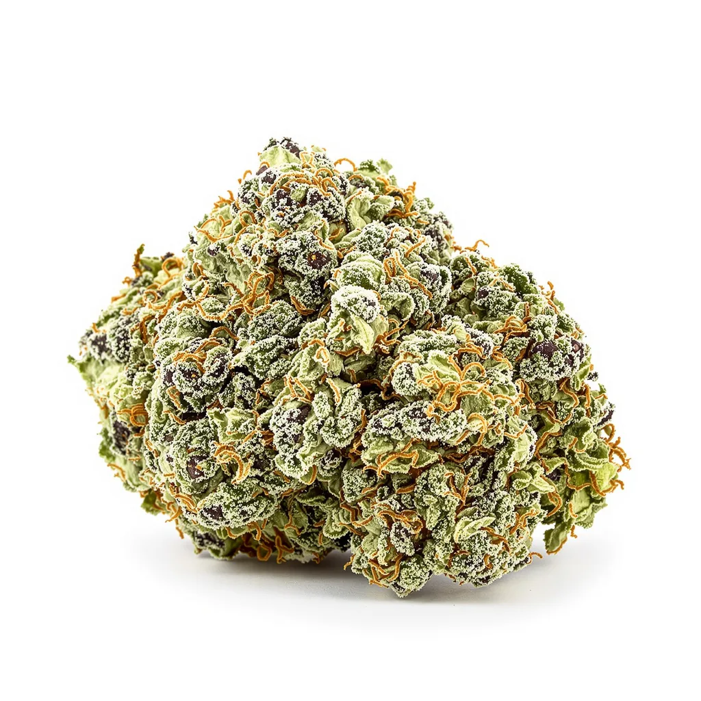 Mint Chocolate Chip 36% indica / 64% sativa flower with visible trichomes
