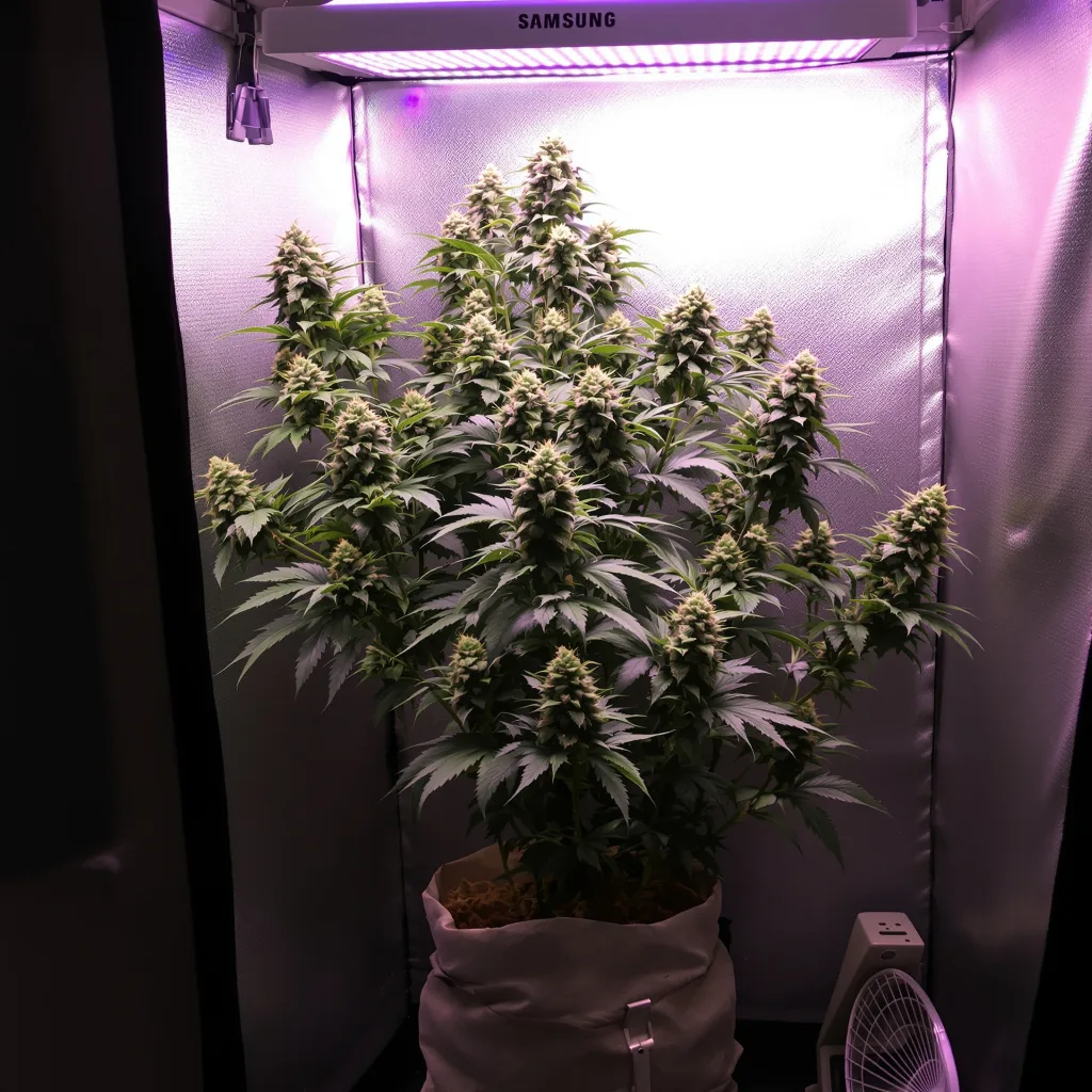 Mint cannabis plant in flowering stage — 50–140 cm feminised