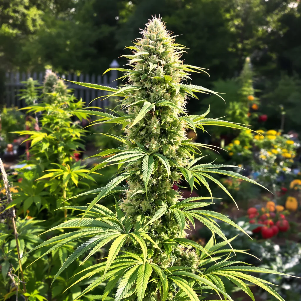Moonshine Haze 14% indica / 86% sativa flower with visible trichomes