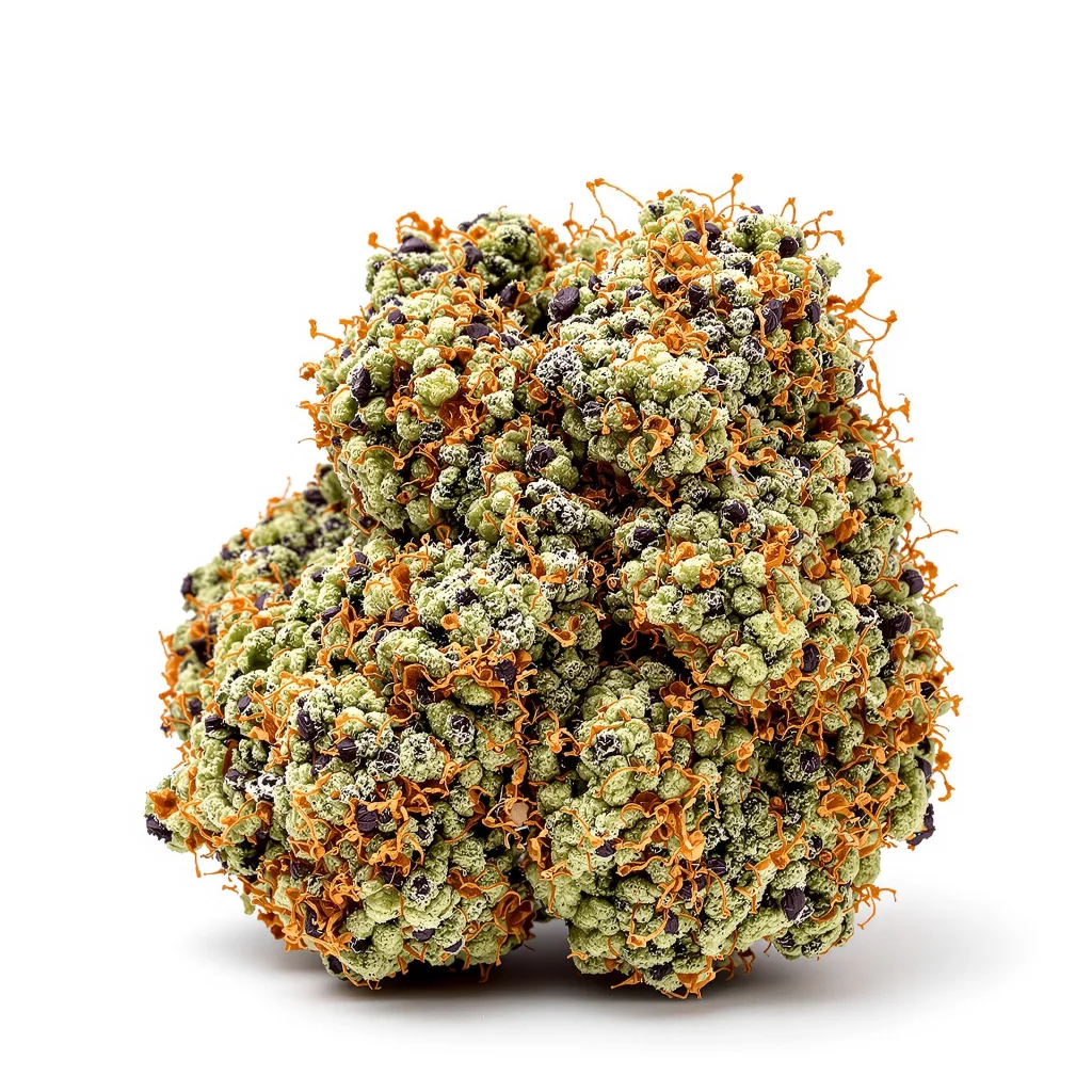Motavation 72% indica / 28% sativa flower with visible trichomes