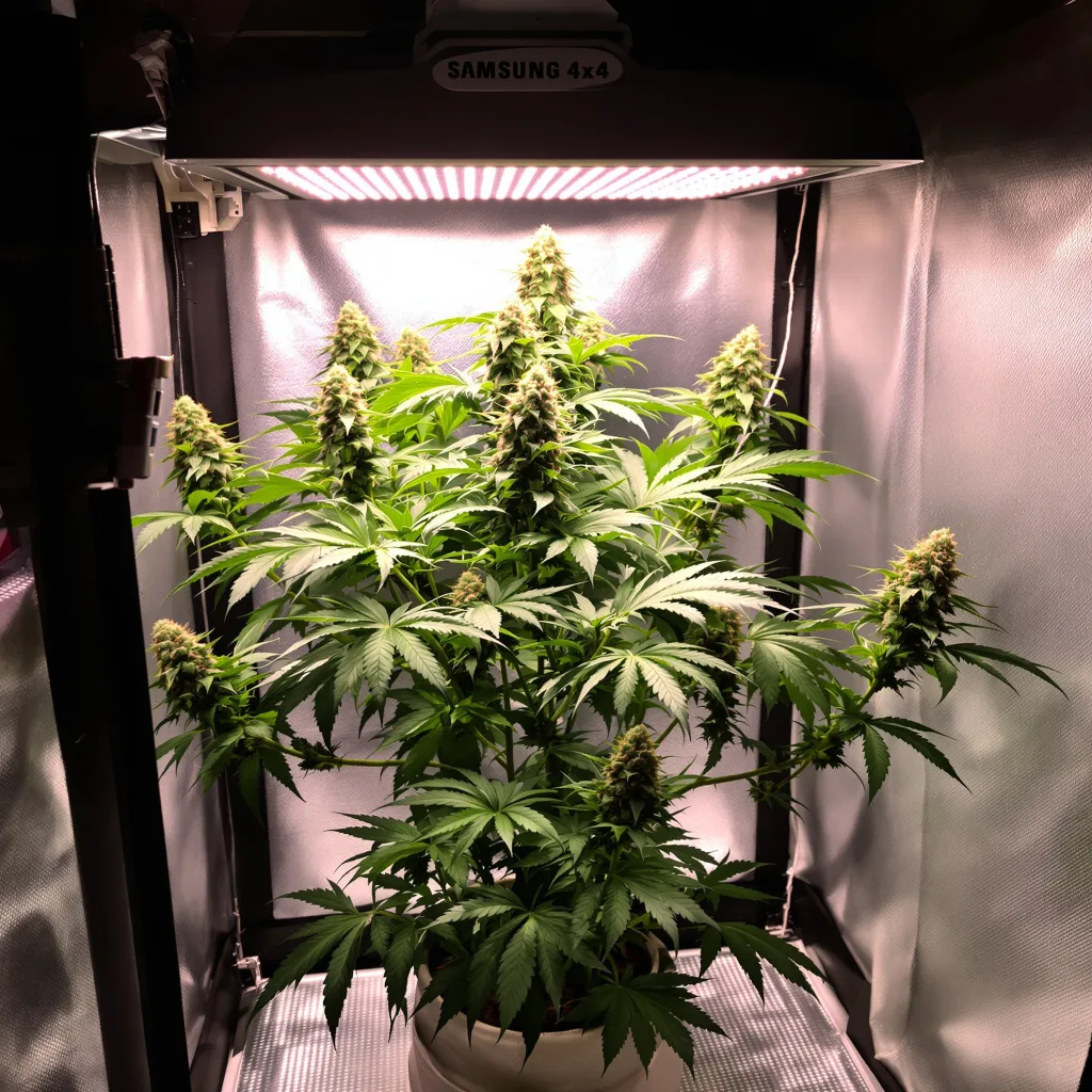 New Glue cannabis plant in flowering stage — Short autoflower