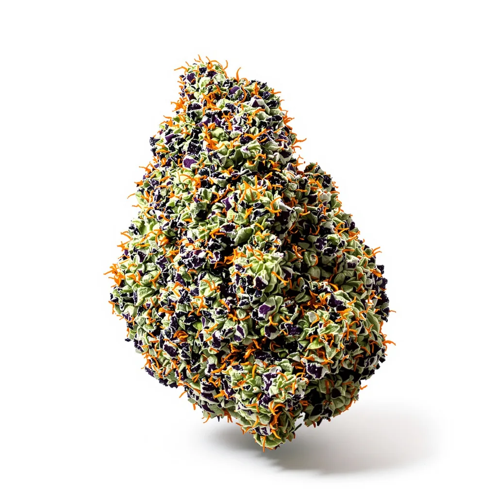 New Glue 80% indica / 20% sativa flower with visible trichomes