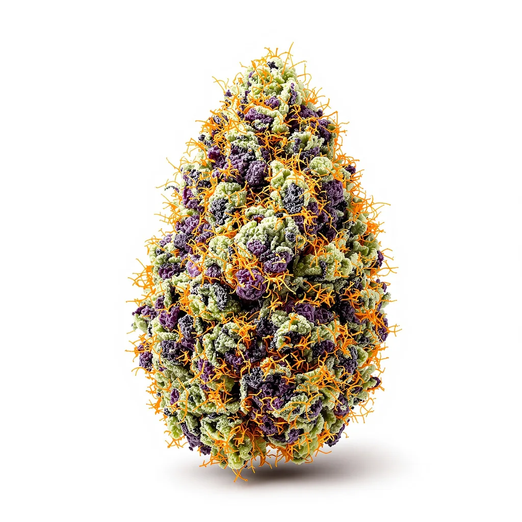 Nice Cherry 83% indica / 17% sativa flower with visible trichomes