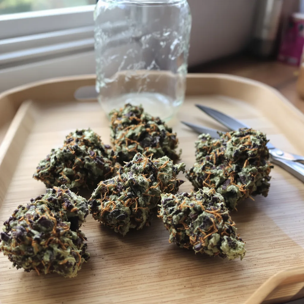 Night Nurse 82% indica / 18% sativa flower with visible trichomes