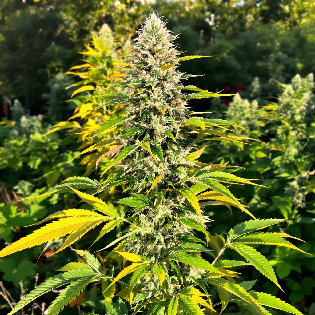 Nordle CBD 54% indica / 46% sativa flower with visible trichomes