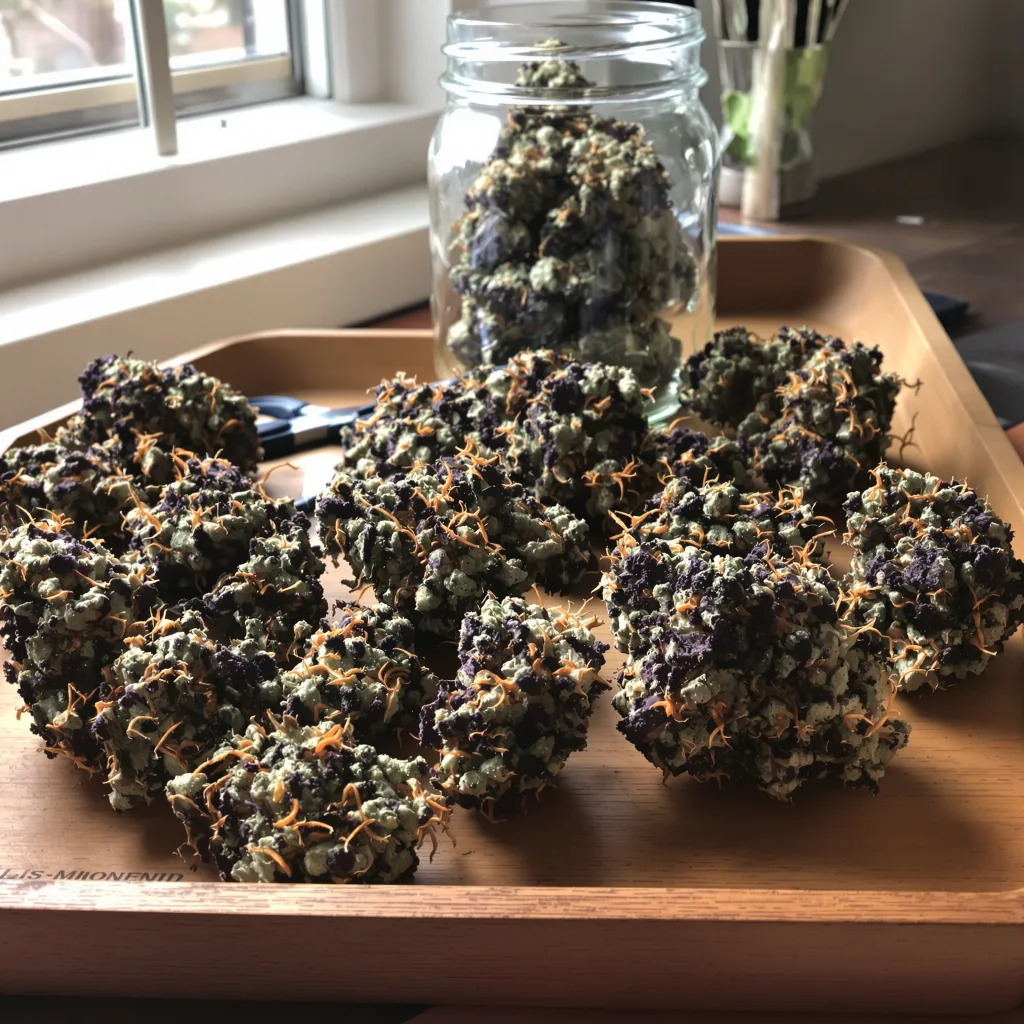 Nuken 78% indica / 22% sativa flower with visible trichomes