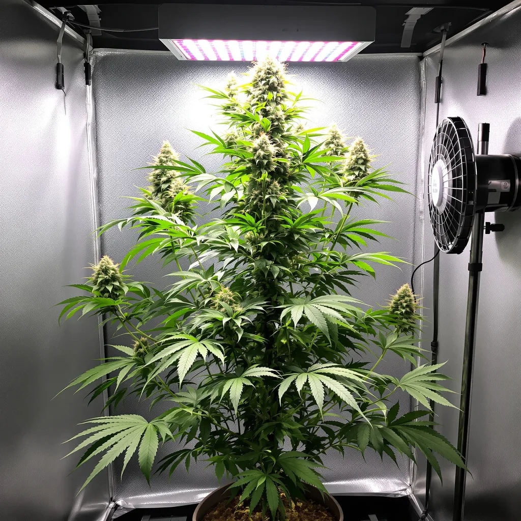 NYC Sour Diesel cannabis plant in flowering stage — 170–210 cm feminised