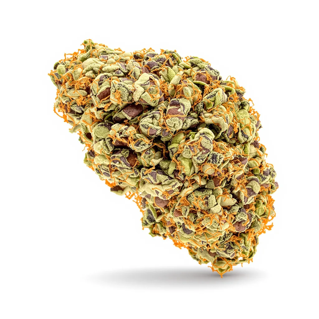 Orange Bud 79% indica / 21% sativa flower with visible trichomes