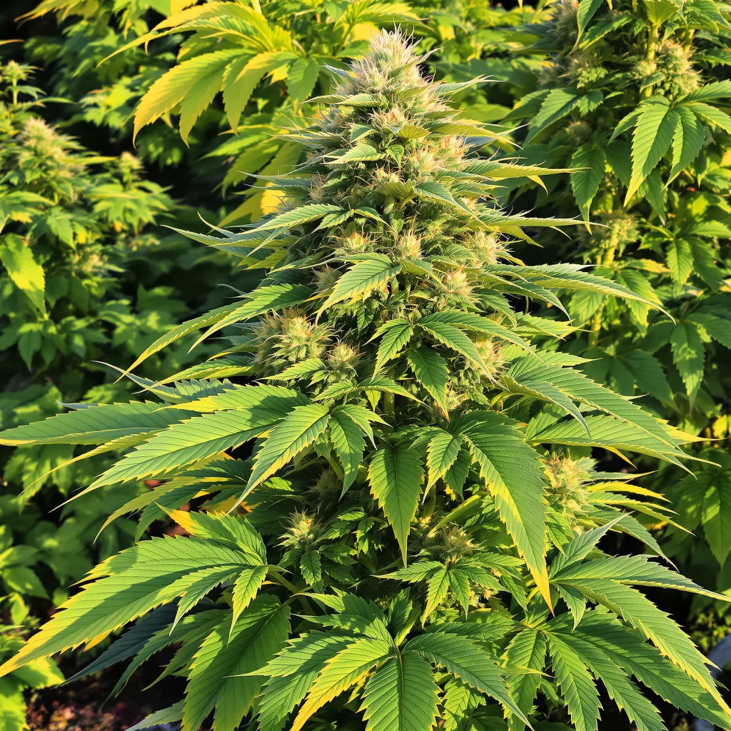 Oregon Diesel 90% indica / 10% sativa flower with visible trichomes
