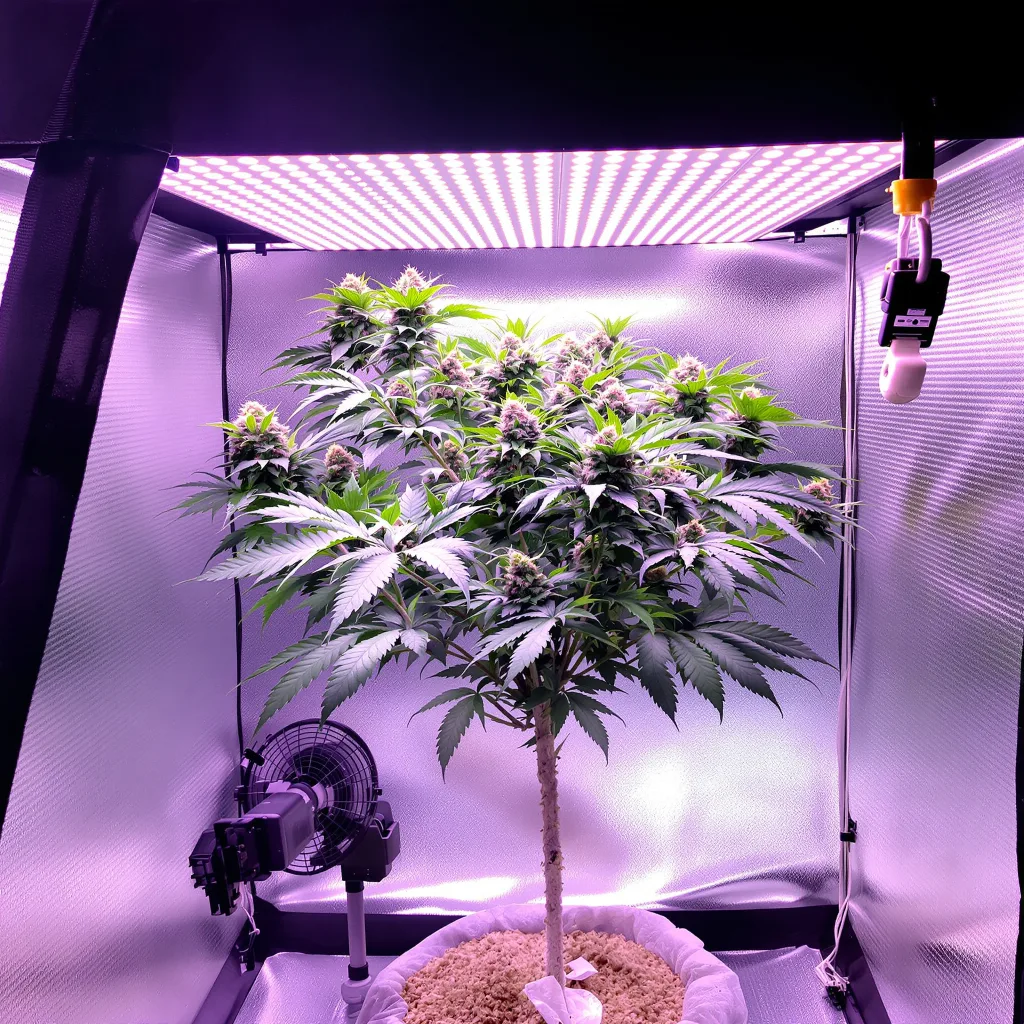 Overlord OG cannabis plant in flowering stage — 90-120 cm. Medium feminised