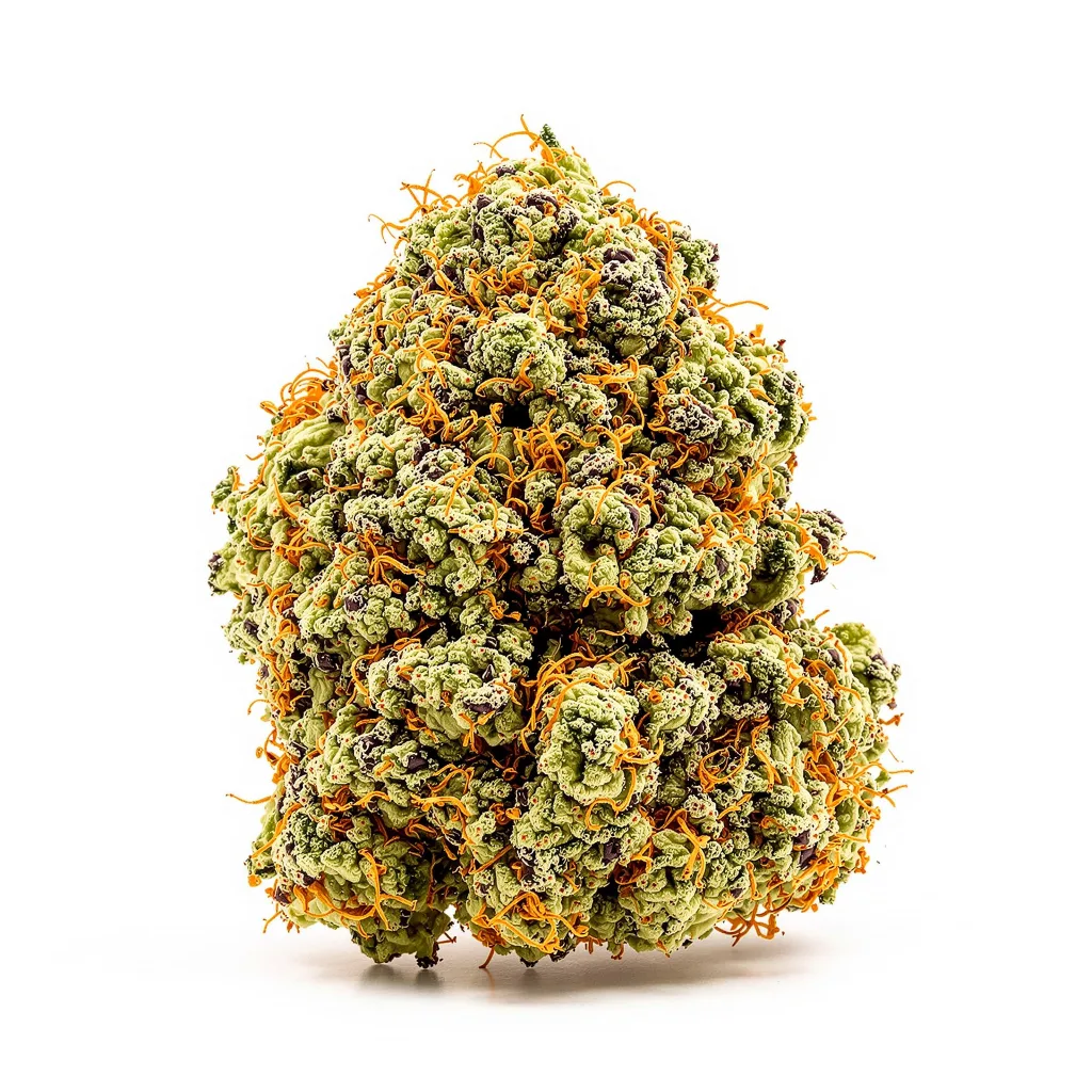 Pakistan Valley Kush 79% indica / 21% sativa flower with visible trichomes