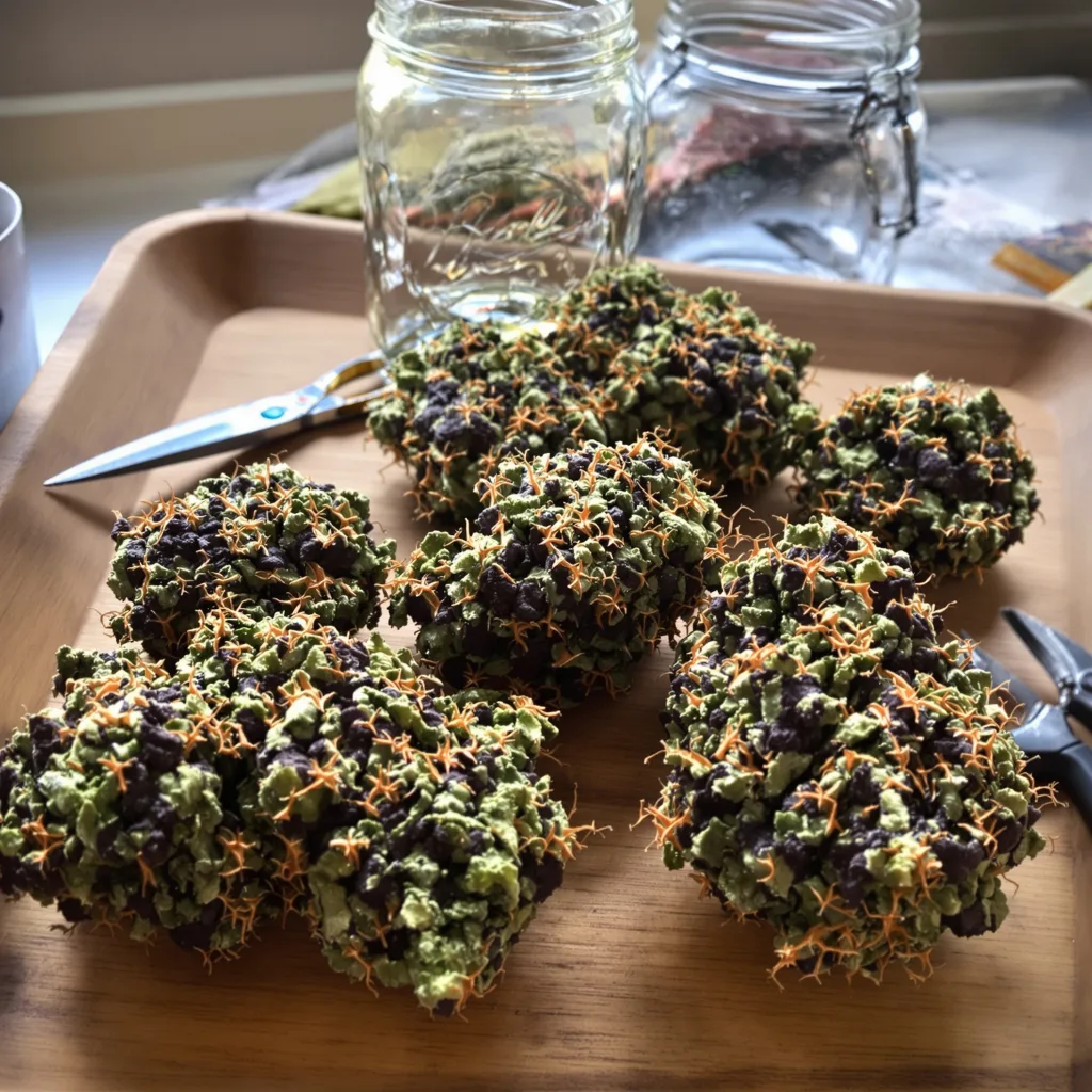 Pakistan Valley Kush 79% indica / 21% sativa flower with visible trichomes